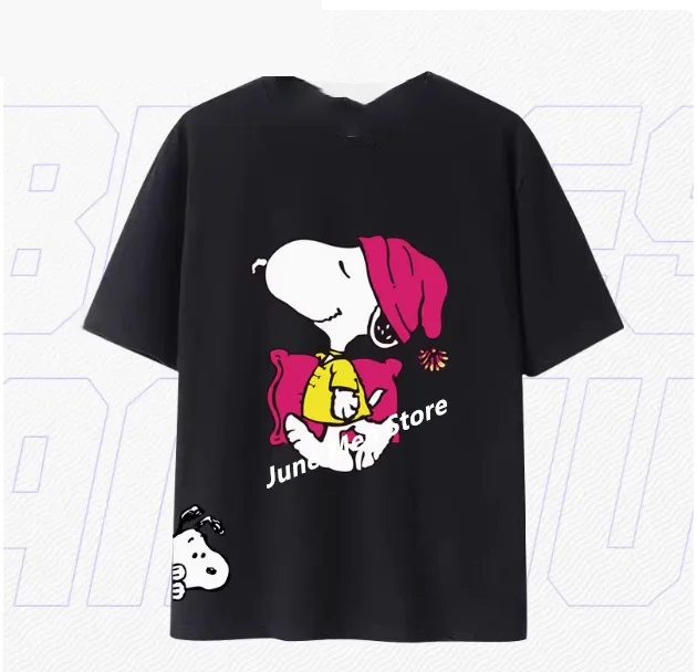 (Uniqlo）Hot Snoopy Cotton Tshirt Men Streetwear Tshirt For Kid T Shirt Summer Women Men Cotton Oversized Tshirt Kid Men Clothes