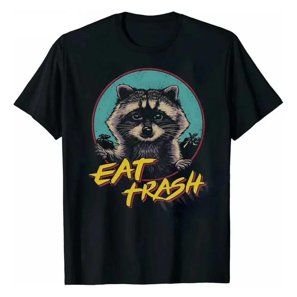 Live Fast! Eat Trash!T-Shirt Design Raccoon T Shirts Funny Haikyu Shirt for Men Funny Tops Shirts Harajuku Personalized Rife