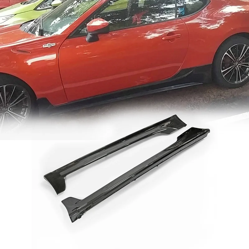 

Car Accessories For Toyota FT86 TRD Style Carbon Fiber Side Skirt Glossy Finish TR Door Add On Step Racing Kit Extension Part