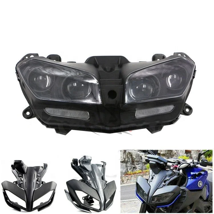 Wholesale modified Motorcycle Part Fit For  Mt09 Mt-09 2017-2020 Headlamp Front Head Light With Upper Fairing