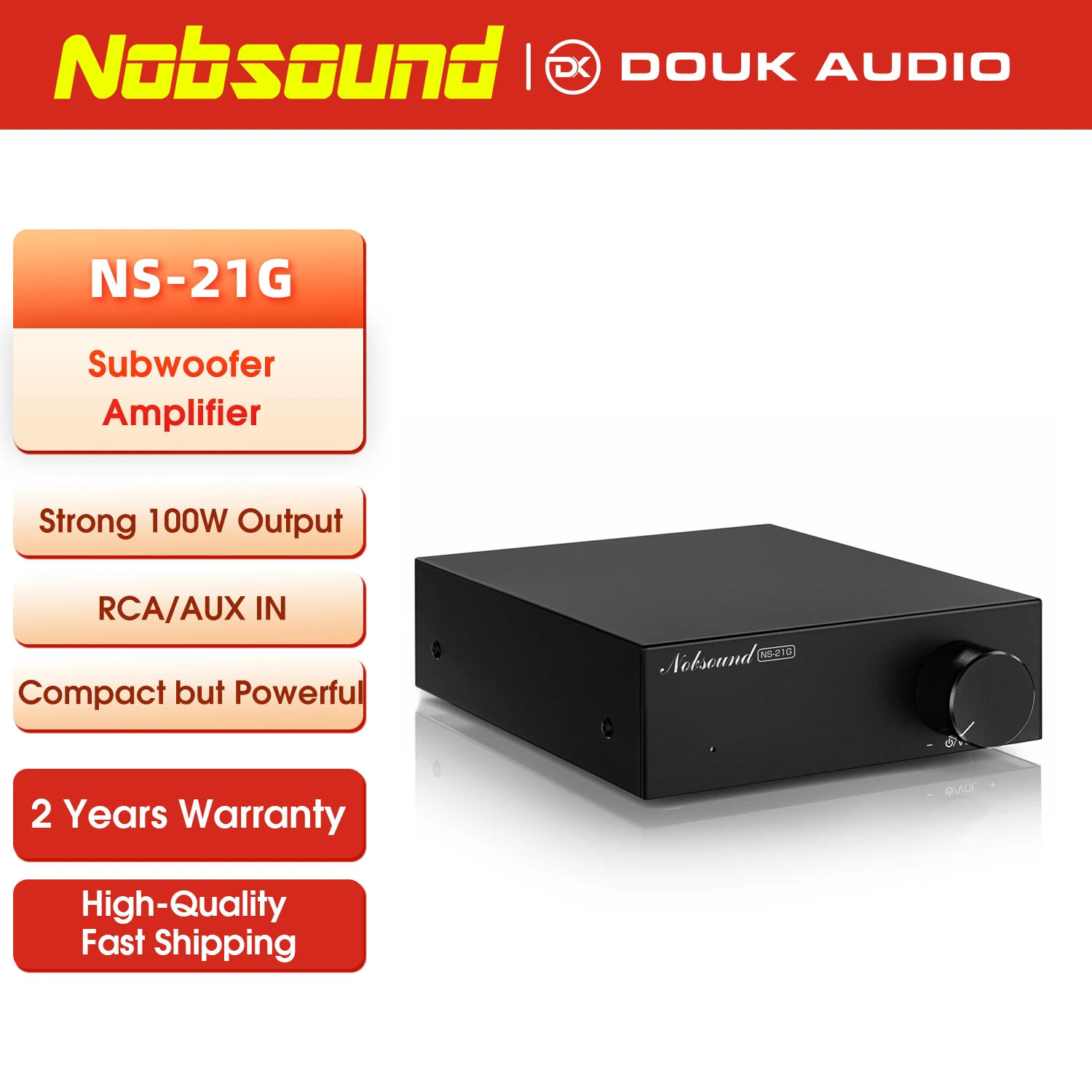 

Nobsound NS-21G Mini 100W Subwoofer Amplifier Digital Mono Channel Audio Amp Home Desktop Amp