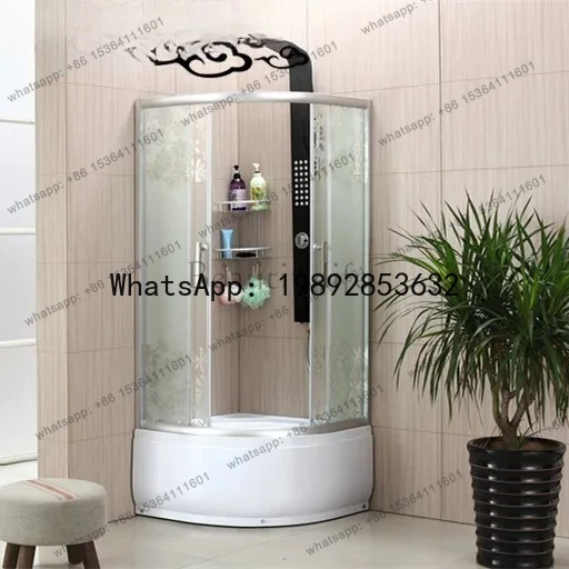 with Bathtub Simple Shower Room Sliding Door Bath Room High Cylinder Wet and Dry Separation Partition