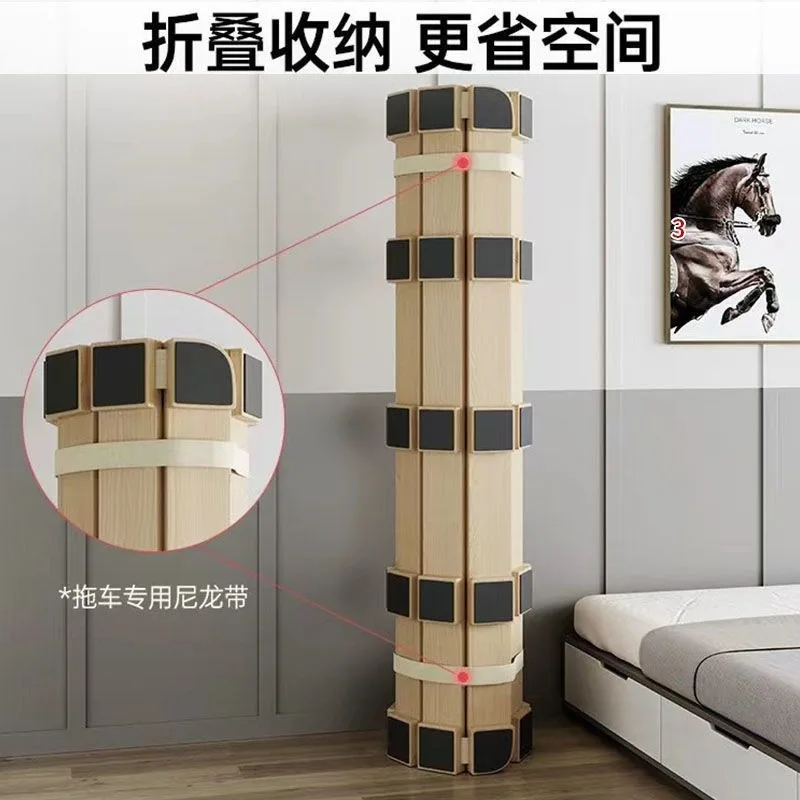 Solid wood bed frame mattress row skeleton breathable folding moisture-proof dormitory bed board