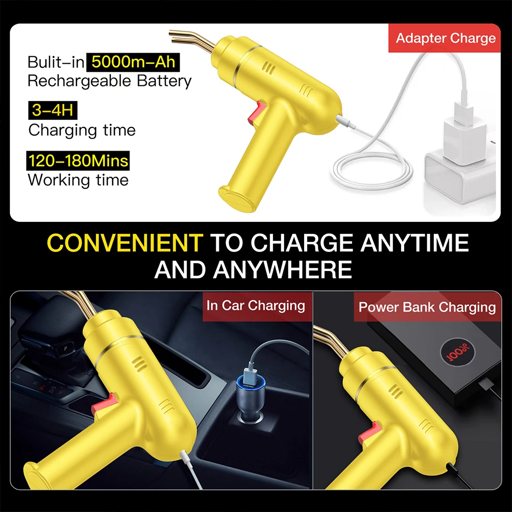 200W Cordless Plastic Welder Gun Plastic Welding Kit 400PCS Hot Stapler USB Rechargeable Bumper Repair Tools Kit Accessories