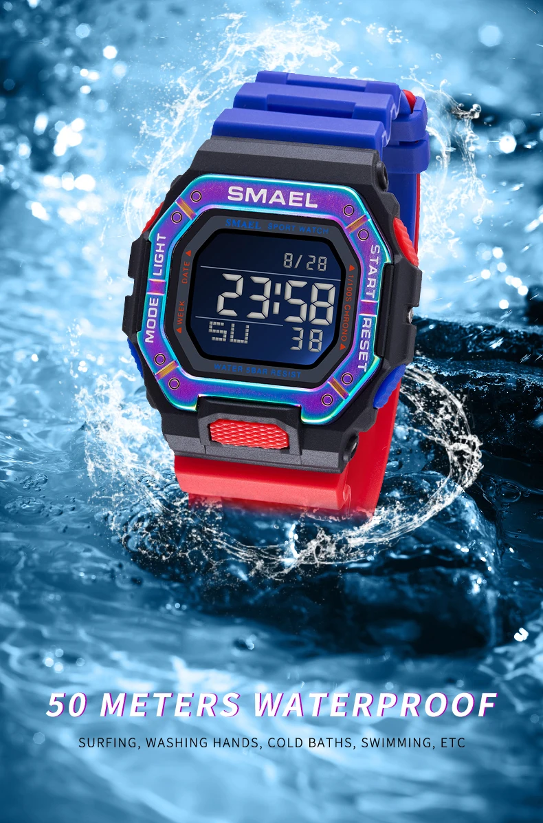 SMAEL 8059 Men's Digital Sport Watch - 50M Waterproof LED Backlight Alarm Chronograph Stopwatch Shock Resistant view 3