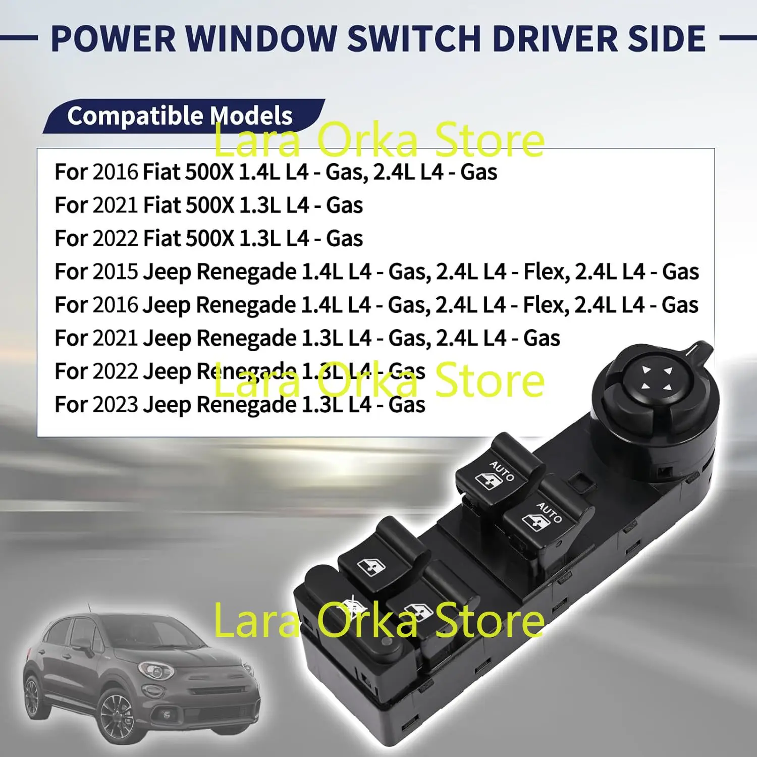 5VH83LXHAA Power Window Switch Driver Side Compatible with Jeep Renegade 2015-2023 / for Fiat 500X 2016 2021-2022 Front Left