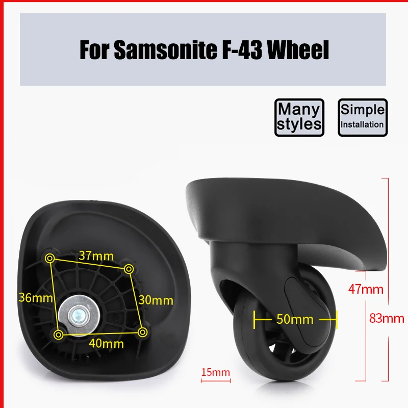 

For Samsonite F-43 Universal Wheel Replacement Suitcase Smooth Silent Shock Absorbing Wheel Accessories Wheels Casters Repair