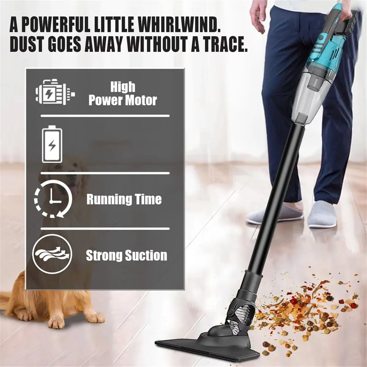 

Новый портативный пылесос 2026 года для аккумуляторов 18В с 3 фильтрами, для уборки в доме, автомобилях, удаления шерсти животных