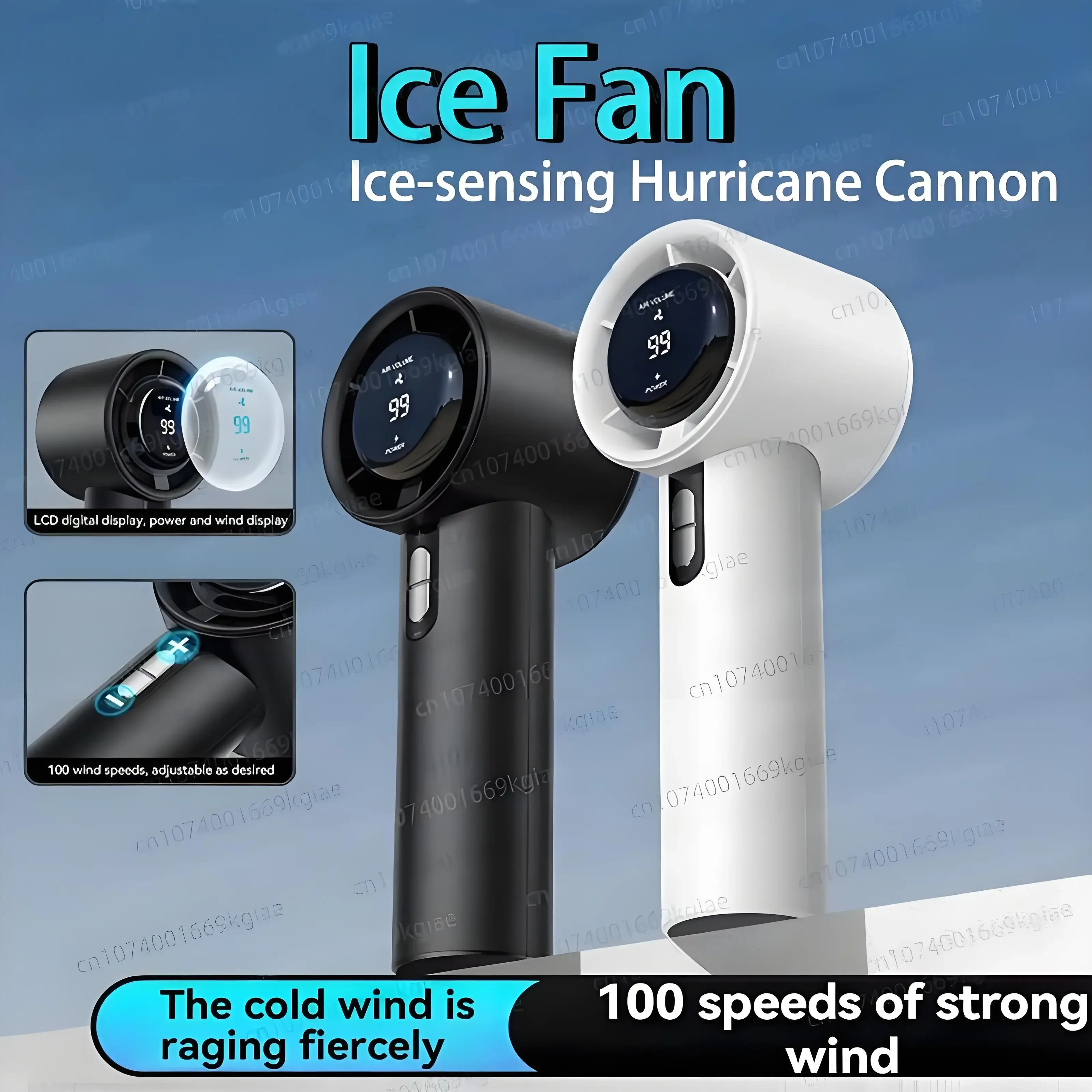 

New Handheld High-speed Fan USB Charge Mini Portable 100 Speed Turbo Violent Small Outdoor Powerful Fan 3000mAh Battery