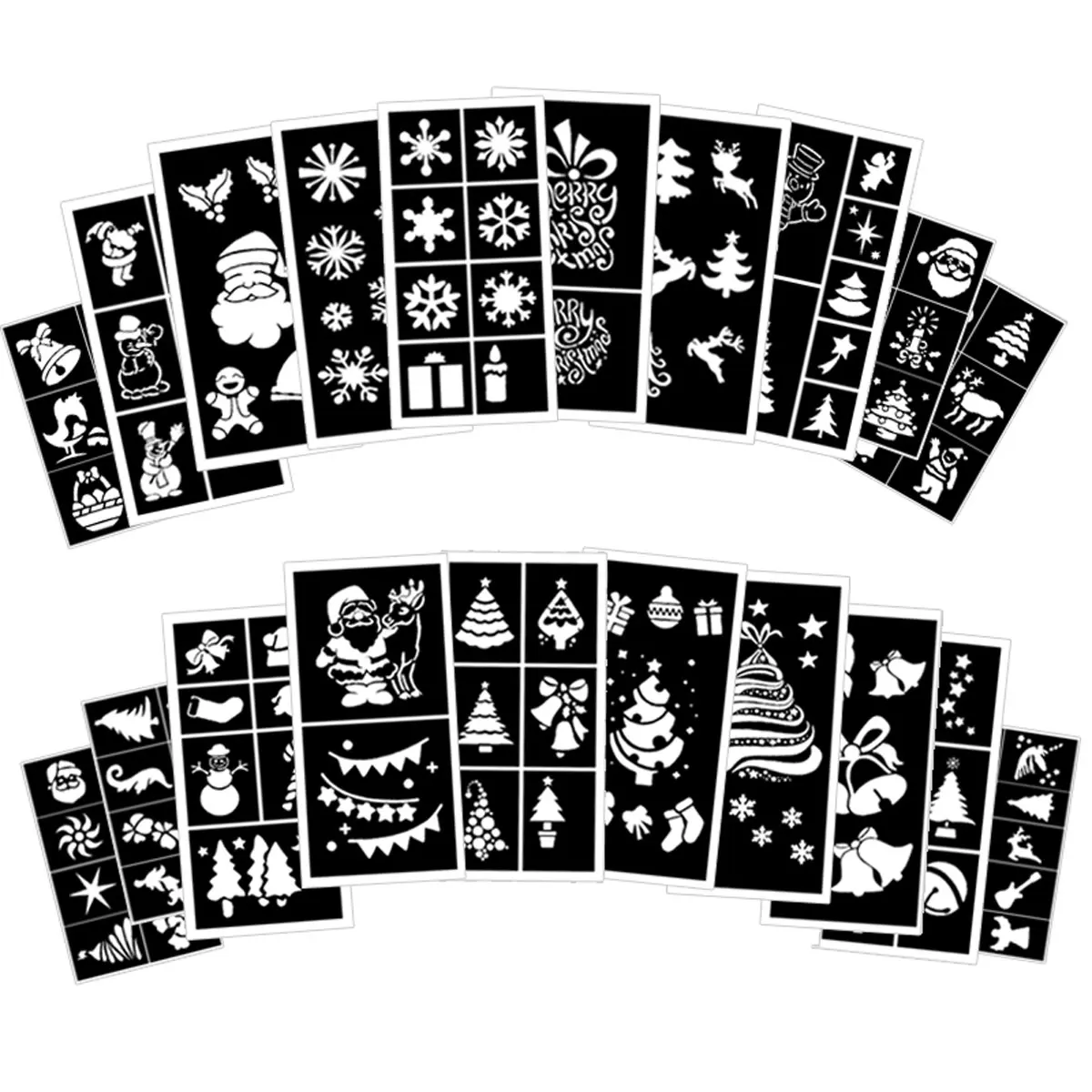 

10pcs Christmas Temporary Tattoo Stencil Set-DIY Body Arms, Face & More - Festive Glitter Templates Designs for Holiday Parties