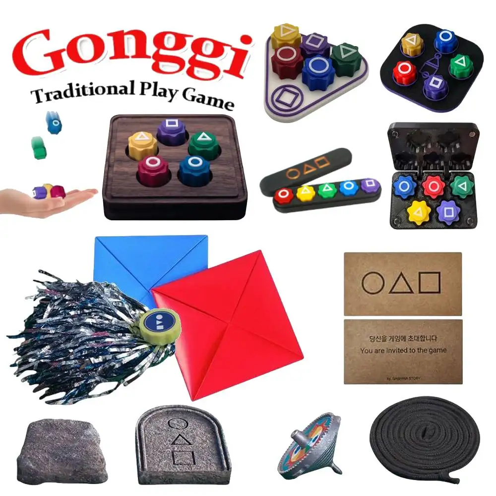 Korean Traditional Play Game Gonggi Jack Stone Pebbles Set Hand Eye Coordination Training Stress Relief Toy Gong Gi Game Set