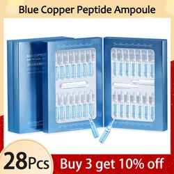 28/84Pcs Blue Copper Peptide Firming Brighten Ampoule, Polypeptide Anti Wrinkle Aging Serum, Collagen Elastic Skin Care Product