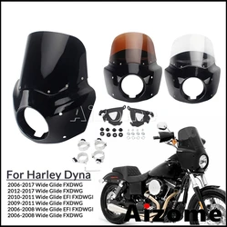 11 inch Headlight Windshield Club Style Fairing For Harley Dyna Wide Glide FXDWG FXDWGI 5 3/4