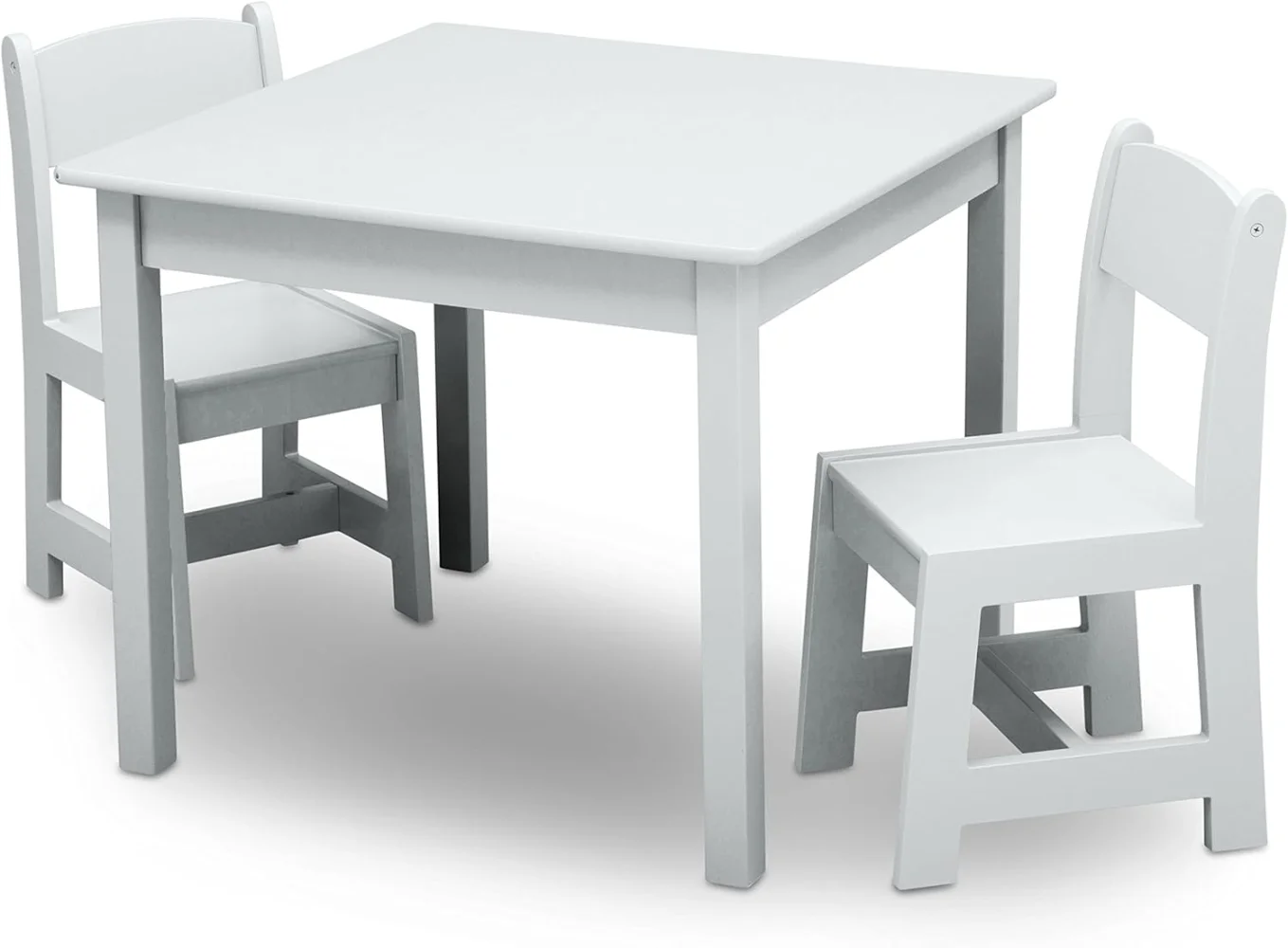 Conjunto de mesa e cadeira de madeira infantil, Greenguard Gold Certified, ideal para artes e ofícios, hora do lanche e mais, 2 cadeiras incluídas
