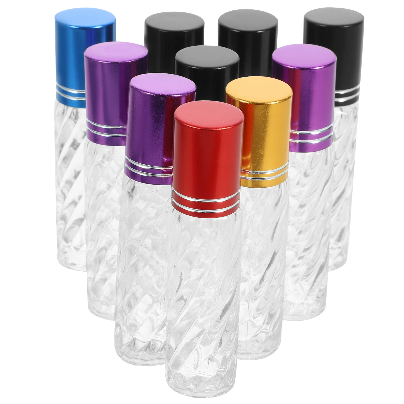 10 قطعة 5 مللي زجاجات دوارة للزيت العطري الزجاجية مع كرة ناعمة للسفر المحمولة القابلة لإعادة الملء تخزين السائل ماكياج الفرعية #2