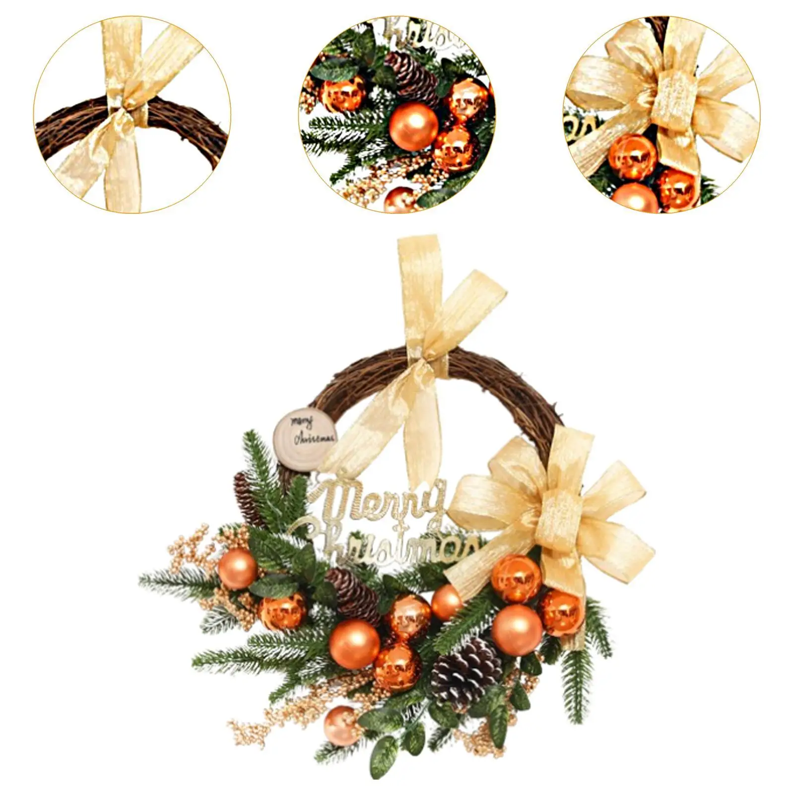 Artificial Christmas Wreath Front Door Wreath for Home Office Living Room