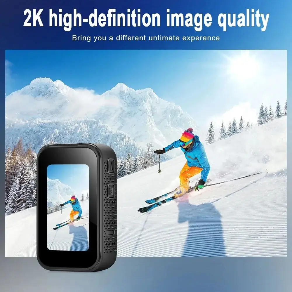 2K Mini Thumb Action Camera Flip Screen Anti-Shake Portable Vlogging Cam Sports Video Recorder For Cycling Hiking Skiing YouTube