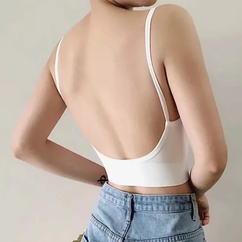 Top Women Seamless Bralette Sexy Crop Top Women\'s Underwear Seamless Strap Tube Top Sensual Lingerie Woman Beautiful Back Bra