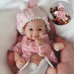 15cm Can Washable Mini Vivienne Solid Silicone Bebe Reborn Girl Doll WIth Painted Skin Soft Touch Lifelike Cute Reborn Dolls