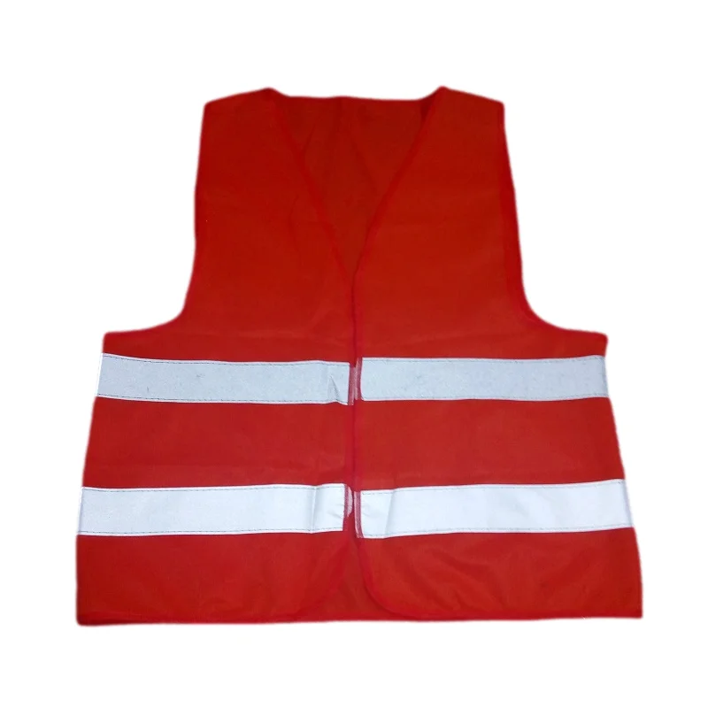 Fluorescent Red Warning Reflective Safety Vests