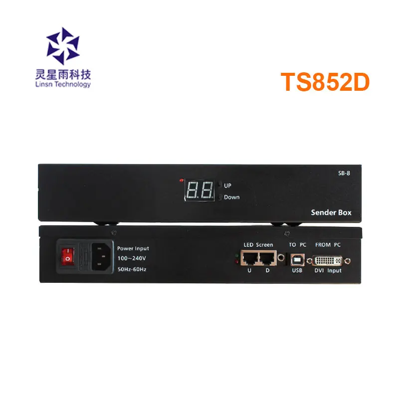 

Linsn Full Color Sender Box TS852D Include TS802D Sending Card Single Dual Color LED Screen Sending Box Instead of DS802D