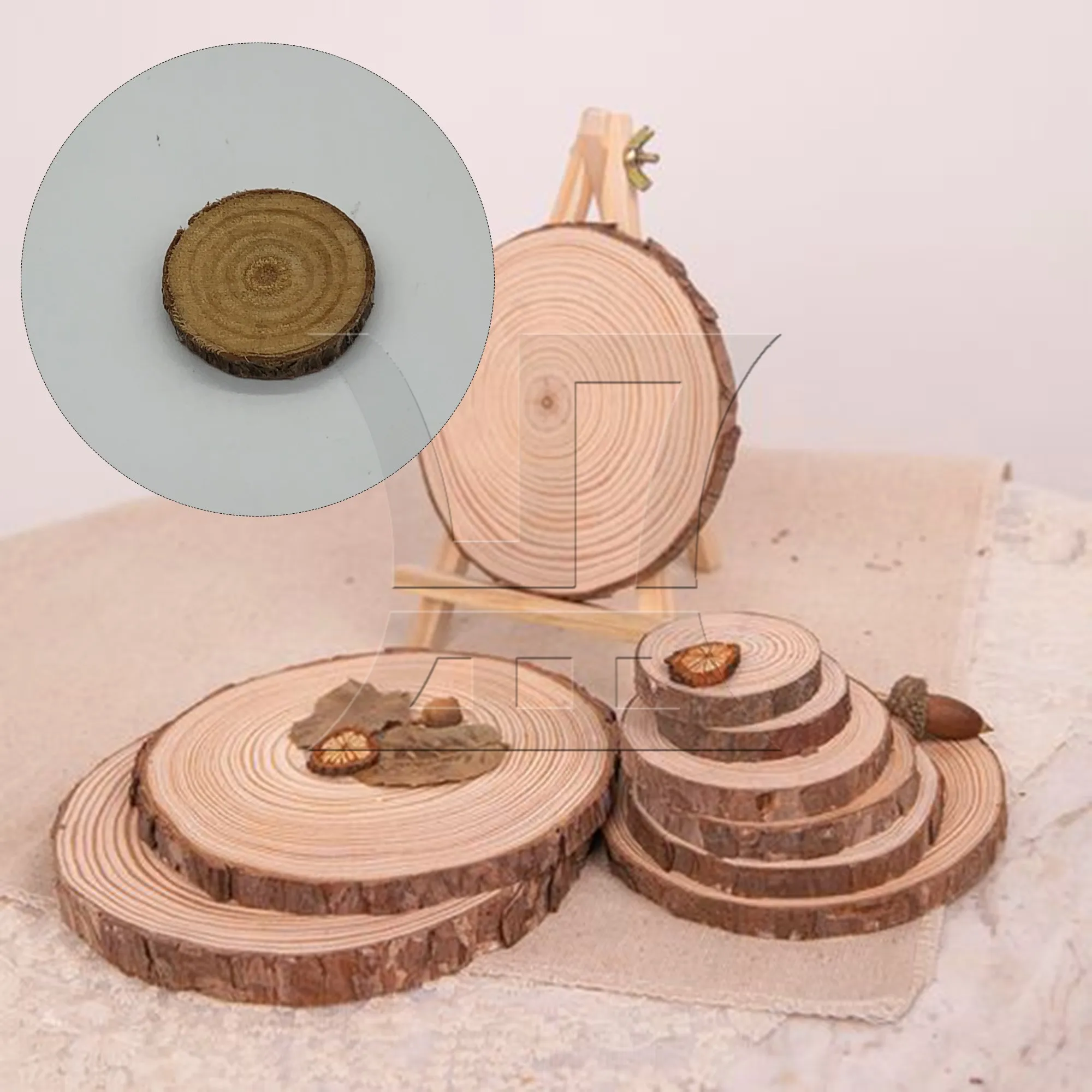 

BQLZR 1pc Unfinished Wood Slices Diameter 3-4cm Thickness 0.5cm for Building Models Decorative Materials