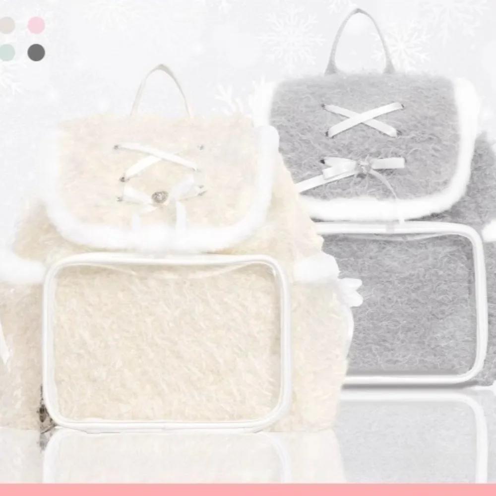 

New Fashion Trendy Plush Ita Mochilas Mujer Ribbon Mochila Original Beautiful Bag Creative Backpack Bandage Bow Bags for Woman