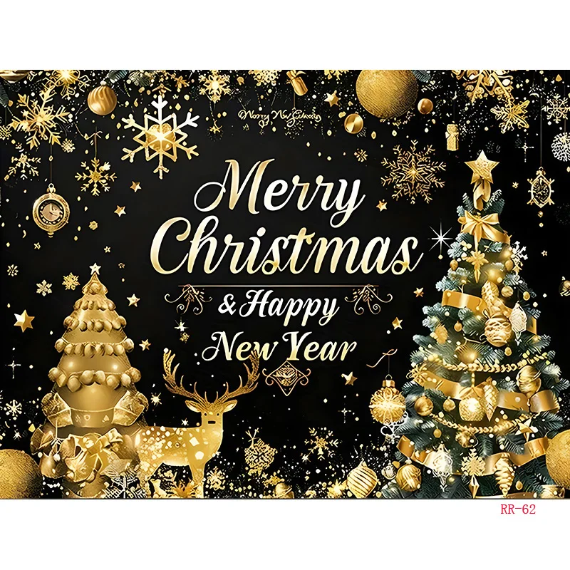 Merry Christmas Wreath Window Glitter Photography Backdrop Happy New Year Background Family Holiday Party Decoration RR-37