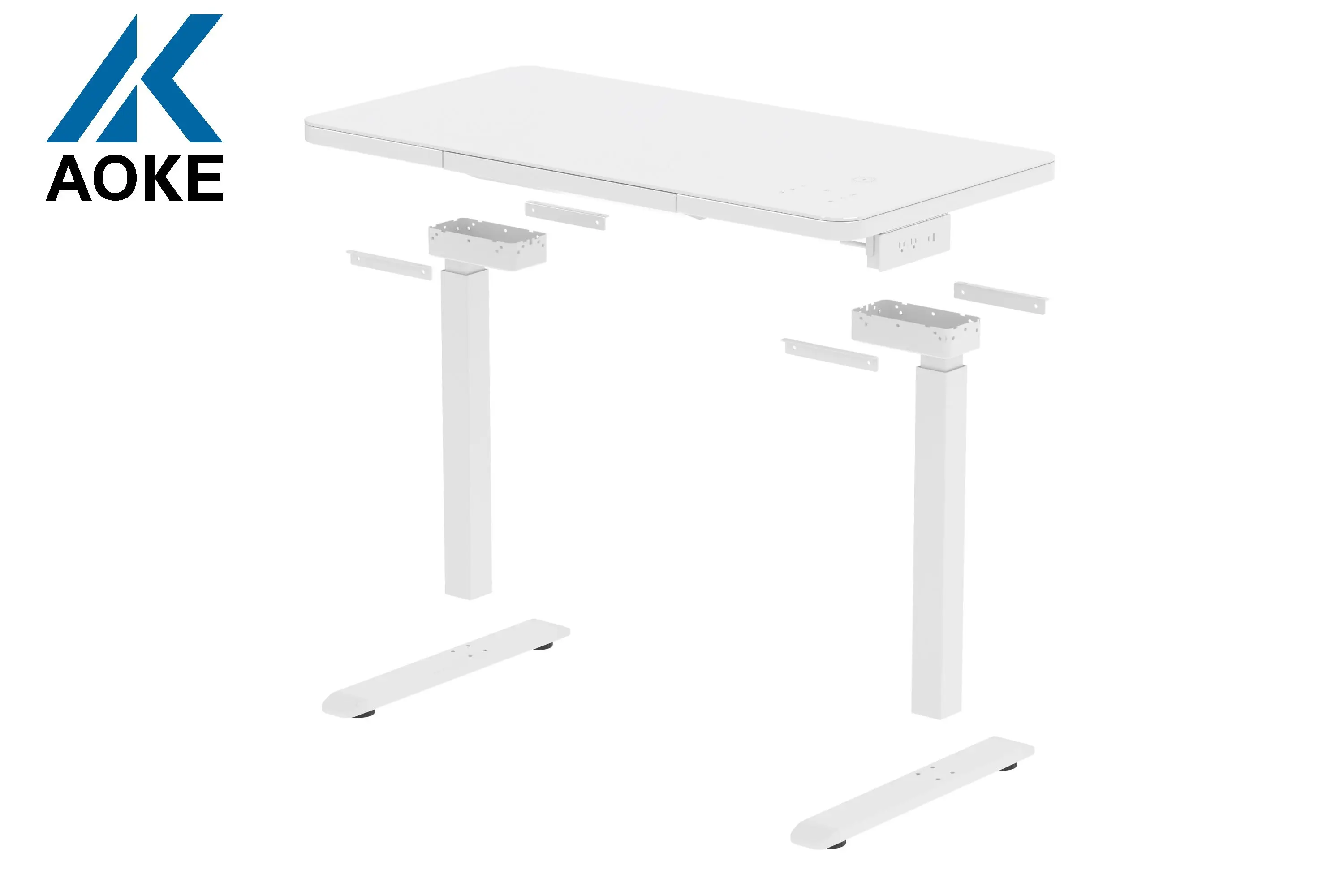 Dual Motor Settle Electric Rectangular Sit-Stand Desk 3-Stage   Adjustable Electric Standing Desk White