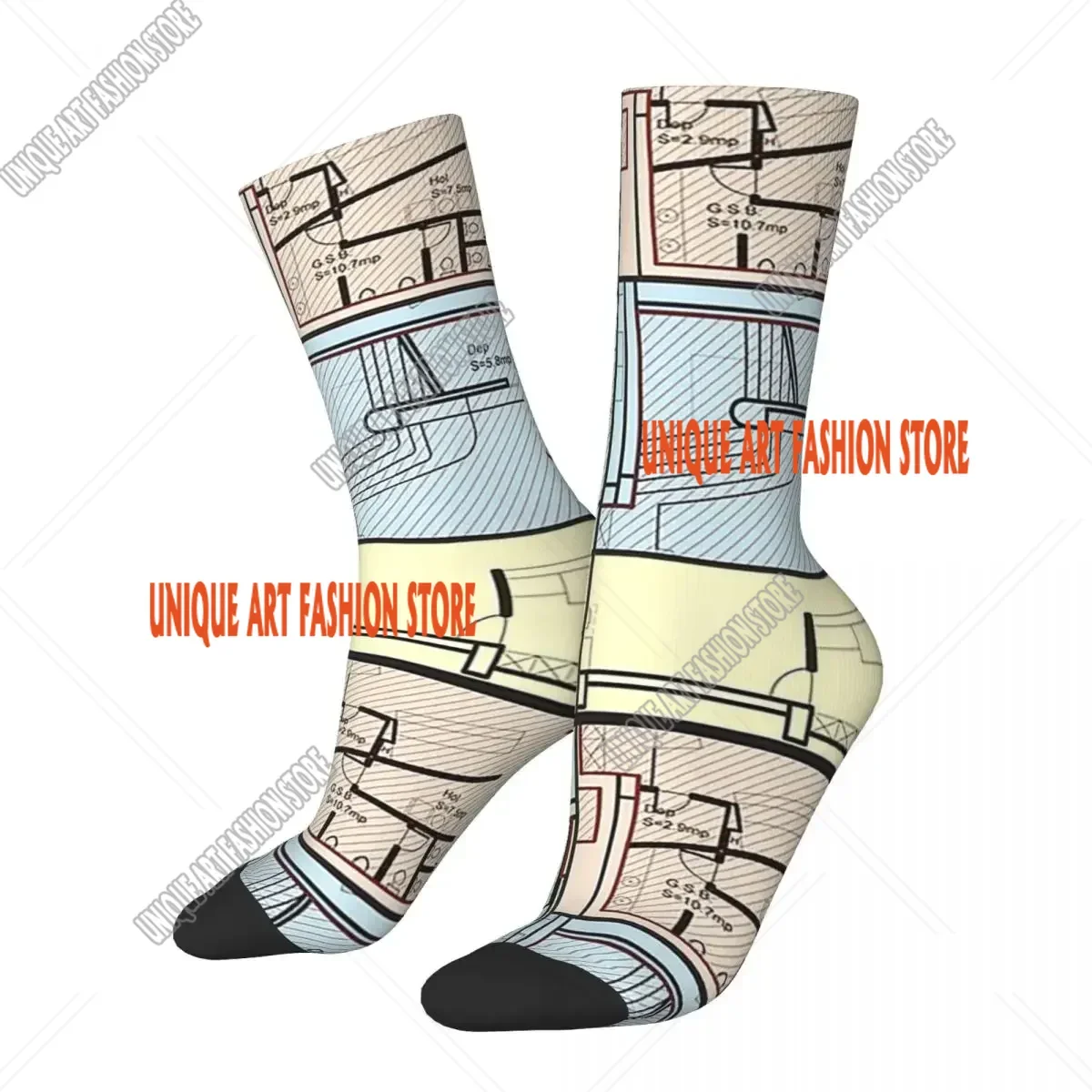 Blueprint Socks Harajuku Super Soft Stockings All Season Long Socks Accessories for Unisex Gifts