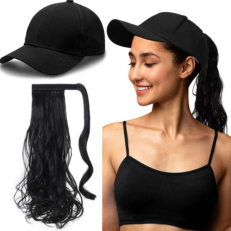 

Shangzi Long Curly Clip In Hair Tail False Hair Hat Ponytail Hairpieces Hair Extension Heat Synthetic Cap Ponytail Fake Hair