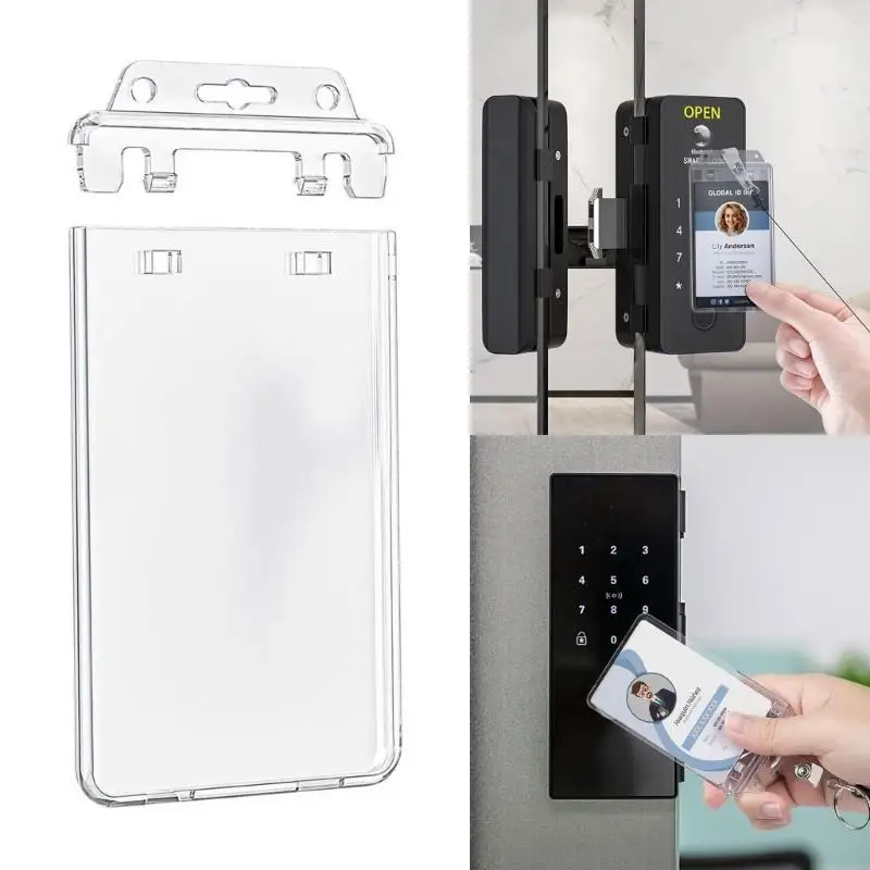 20/10/5PCS Transparent Name ID Badge Holder Waterproof Thick Vertical Business Card Holder Protectors Clear Card Case for Office