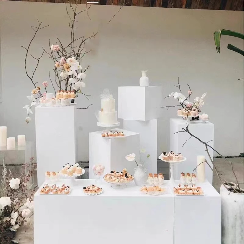 8PCS Grand Event Party Buffet Cake Holder Wedding Dessert Table Stand Candy Bar Window Display Column Tea Break Pastry Rack