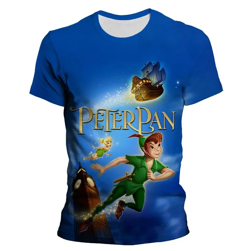 2024 Disney Peter Pan 3d Print T-Shirts Cartoon Men Women Streetwear Fashion T Shirt Kids Boy Girl Tees Tops Clothing