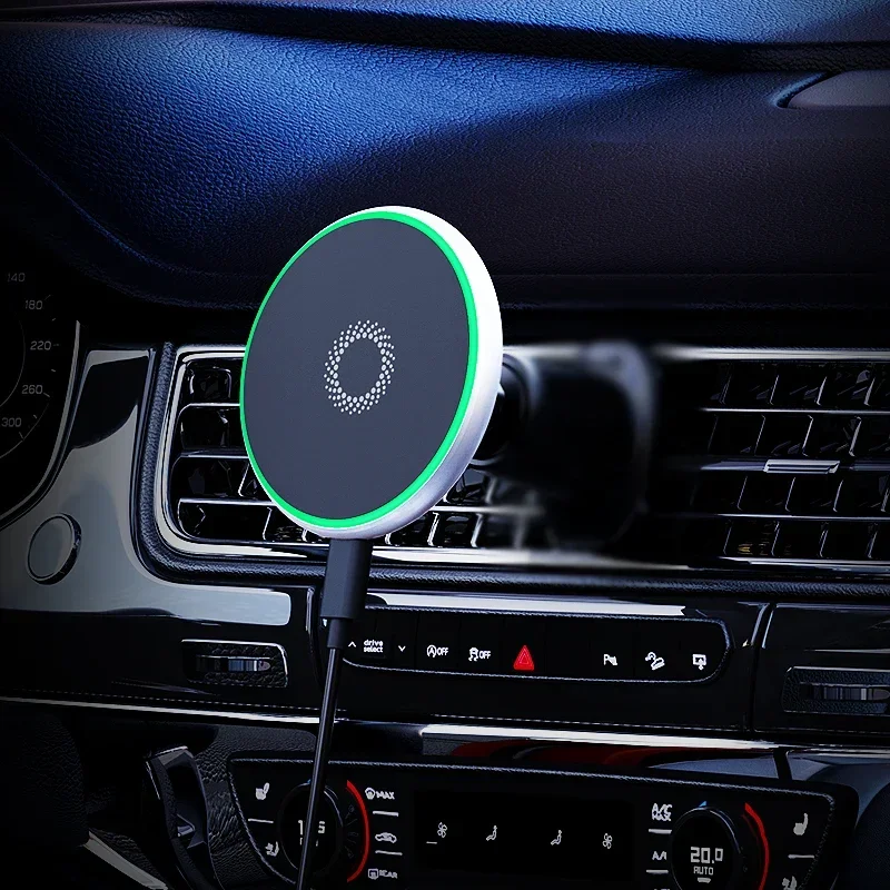 Magnetische autotelefoonhouder voor Tesla Model Y Multimediascherm Vaste basis 15W Draadloze oplaadstandaard MagSafe autotelefoonhouders