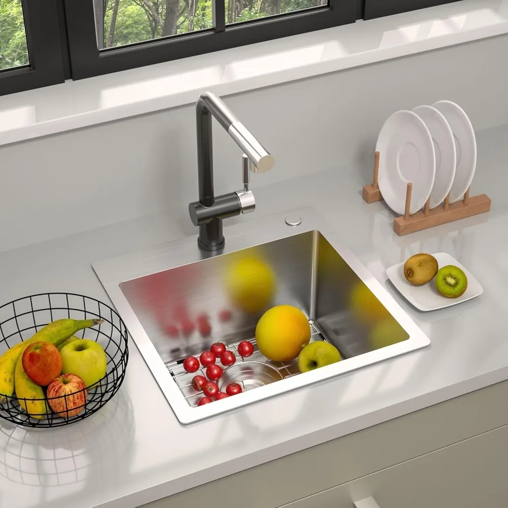 

18 Inch Kitchen Sink, 16 Gauge Stainless Steel Bar Sink Topmount Single Bar/prep Basin, 9 Inches Deep