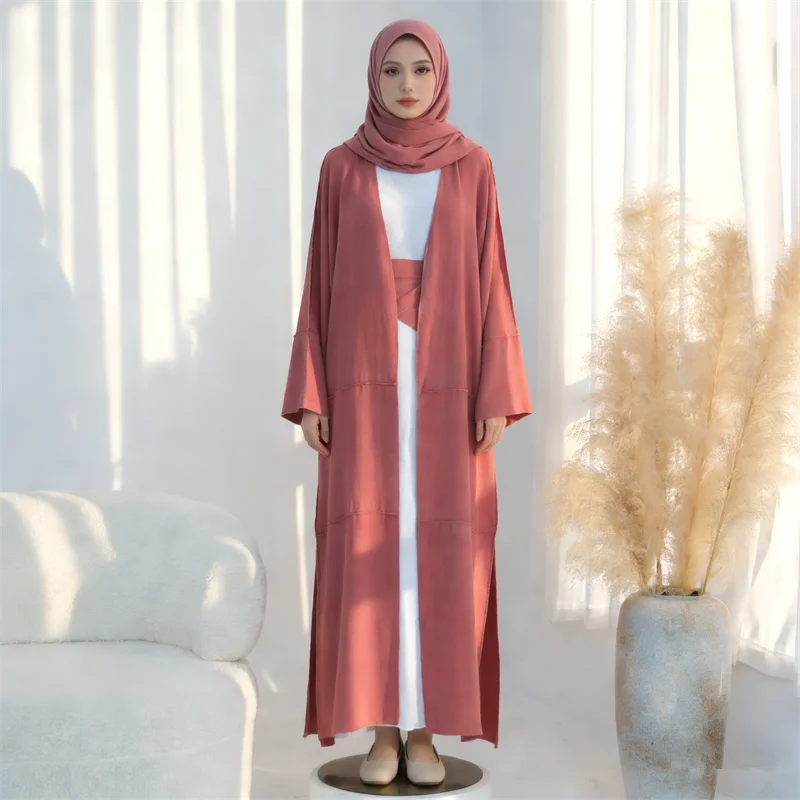 

Eid Modest Muslim Dress for Women Long Robe Cardigan Kimono Jalabiya Dubai Abaya Turkey Kaftan Kebaya Islam Clothing Vestidos