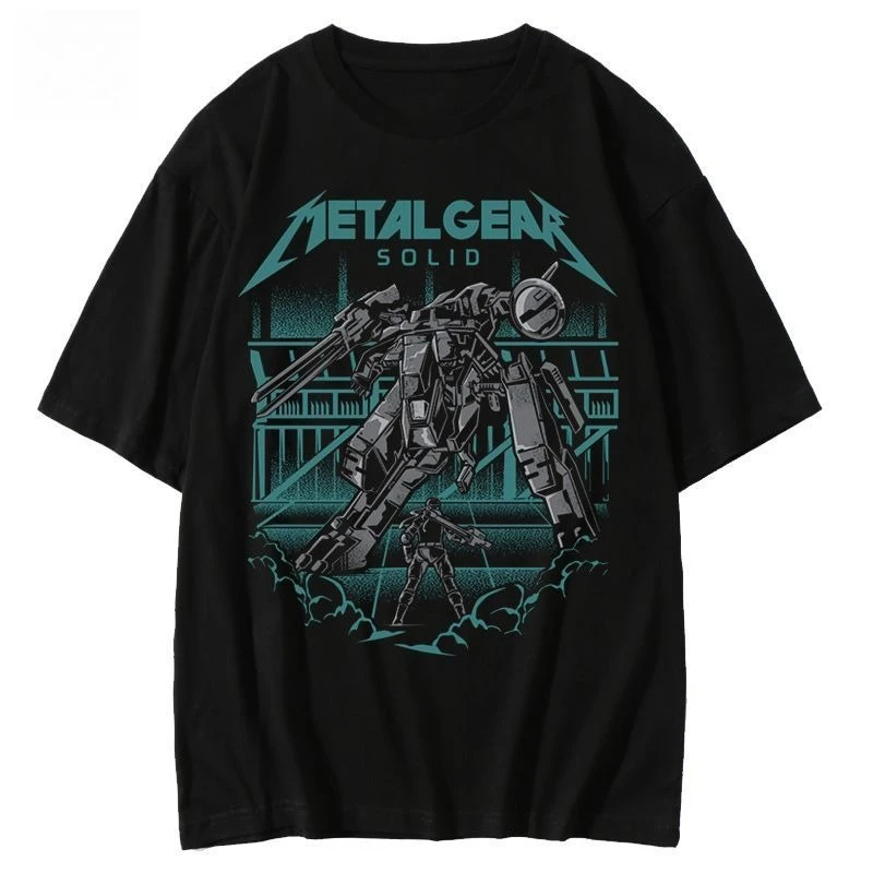 Metal Gear Solid Mech Snake Print Unisex T Shirt 2026 Summer Oversized Cotton Gaming Streetwear Tops Harajuku Graphic T Shirts - view 3