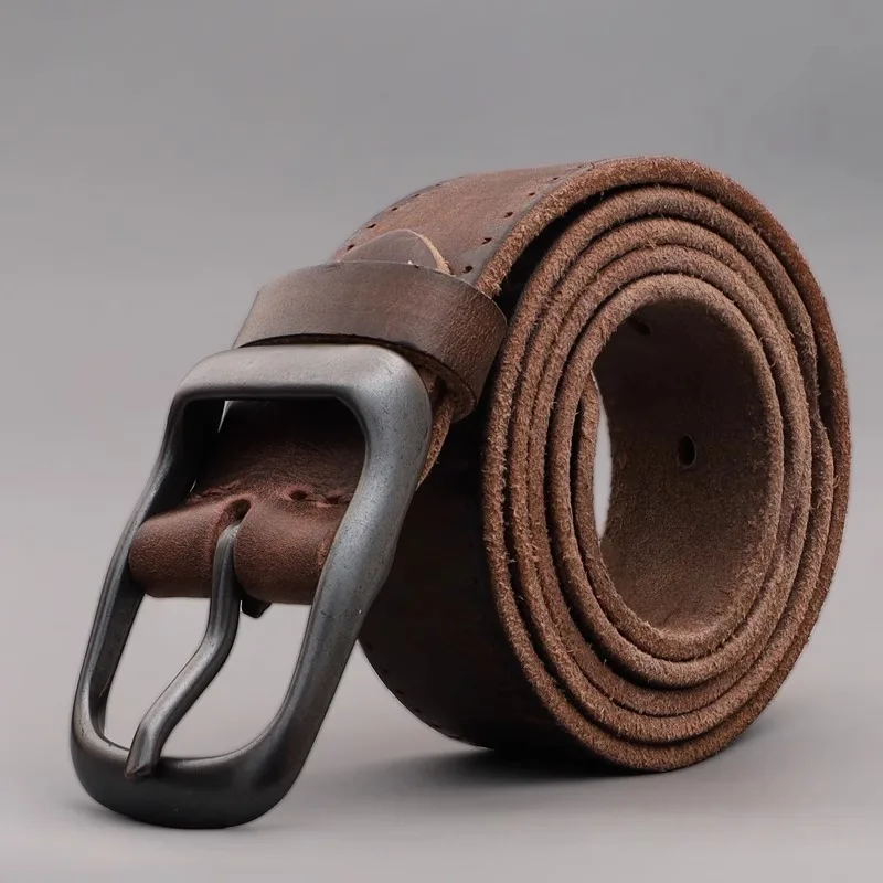 Unisex Luxurious Retro Belt-Width 3.3 CM, Outer Layer Made of Leather, Retro Design Leisure Style. Can Be Freely Cut Men's Belt