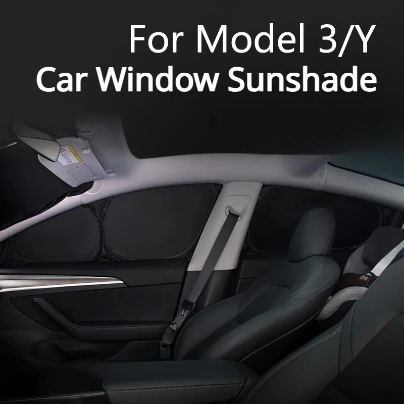 For Tesla Model 3 Model Y 16-23 Car Side Window Sunshade Sun Visor Front Rear Windshield Privacy Window Shield Screen accessory