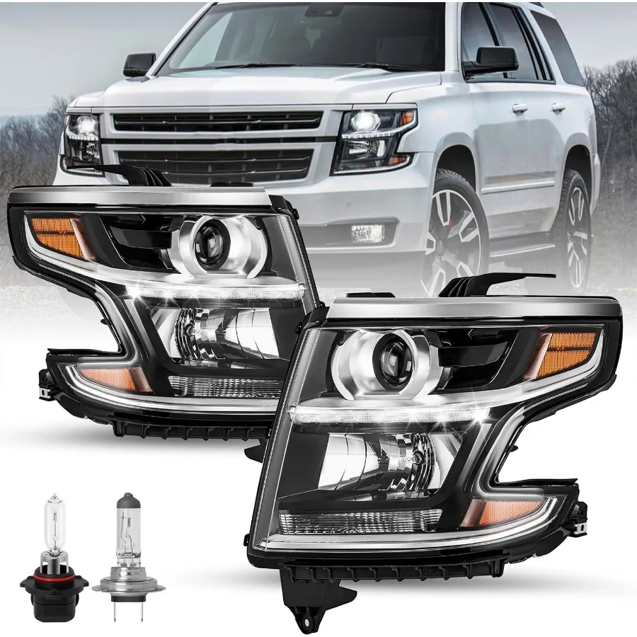 

LED DRL Projector Headlight Assembly with Integrated Bulbs for Enhanced Visibility and Safety Perfect Fit for 20152020 Chevy Ta