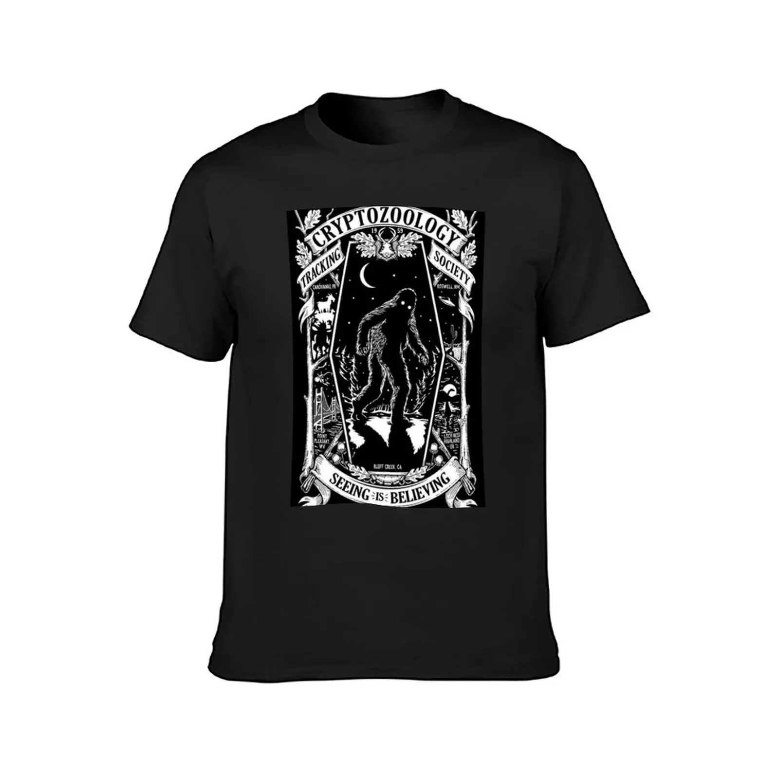 Cryptozoology Tracking Society Bigfoot T-Shirt vintage clothes summer tops t shirts for men graphic