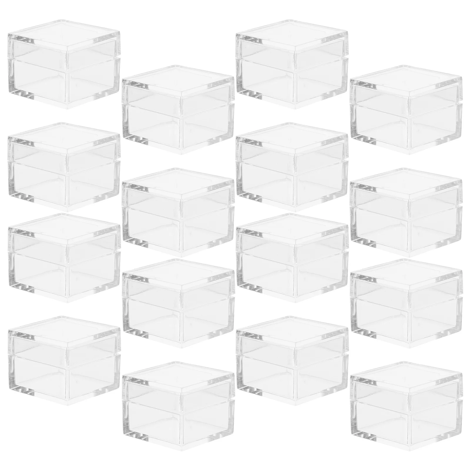 

20pcs Mini Jewelry Storage Box 30X30X22Mm Clear Acrylic Cube Container For Beads Candies Pills Small Craft Items Portable