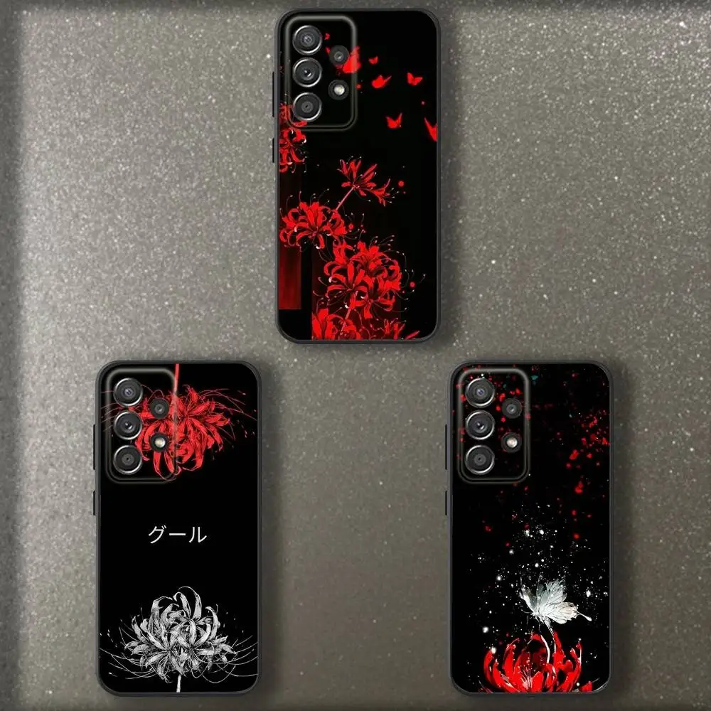 

Beautiful spider lily Phone Case For Samsung S 25,24,23,22,30,21,10,9,Ultra,Plus,Lite,FE,4,5 G Soft Black Case