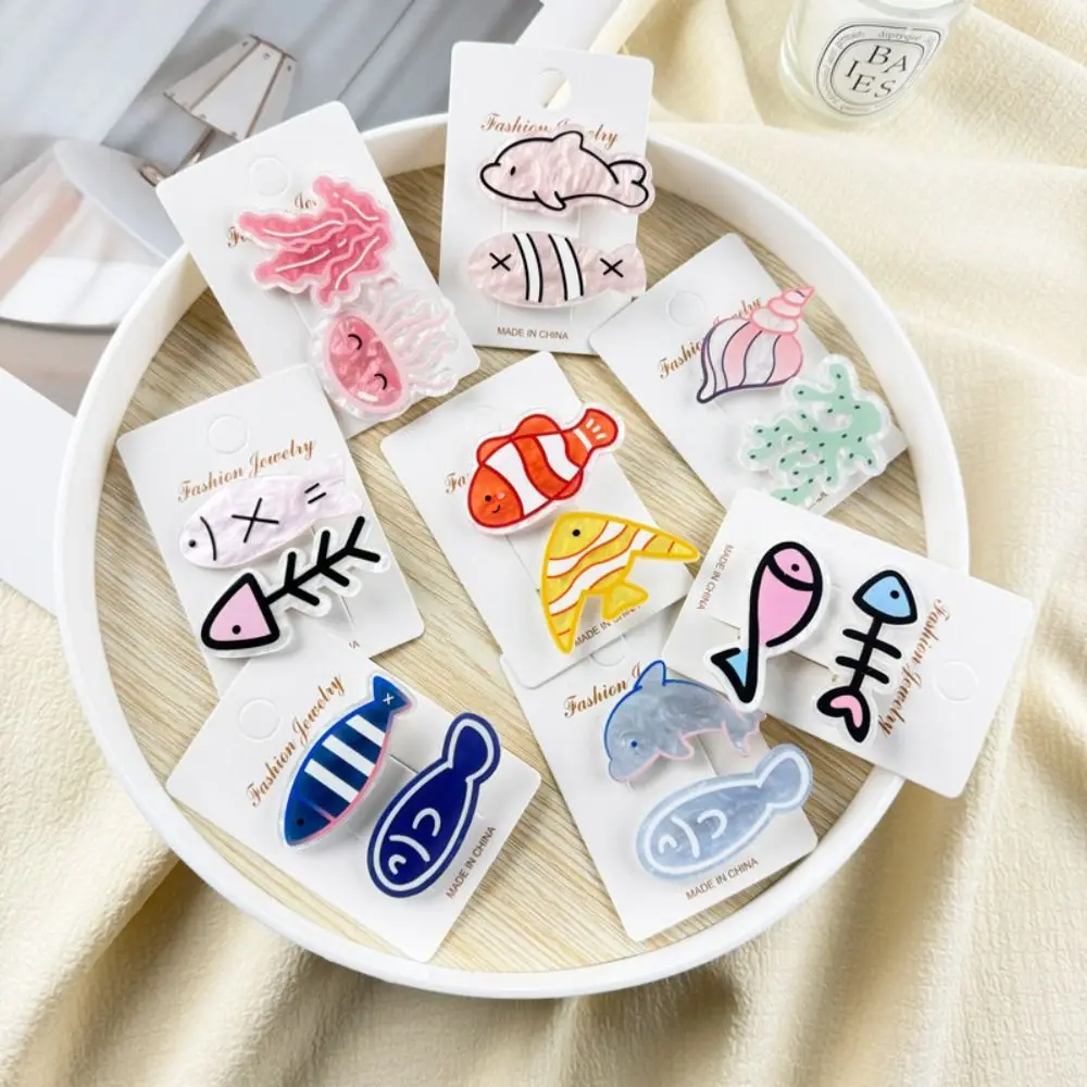 

Acrylic Hair Clips Cute Headwear Duckbill Clip Women Small Hairpins Hair Accessories Cartoon Marine Animal Girls Hair Barrettes