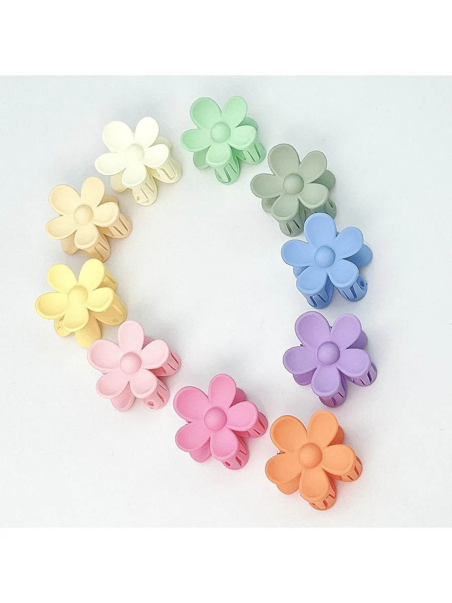 10pcs/set Multicolor plastic matte flower clip bangs broken hair high ponytail suitable for sweet ladies gift flower clip