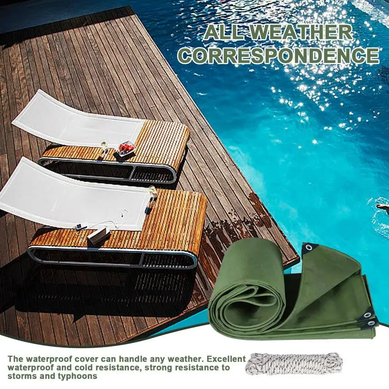 Heavy Duty Tarps Waterproof Camping Tarp Under Tent Thick Tarp Cover UV Resistance Rip & Tear Proof With Metal Grommets
