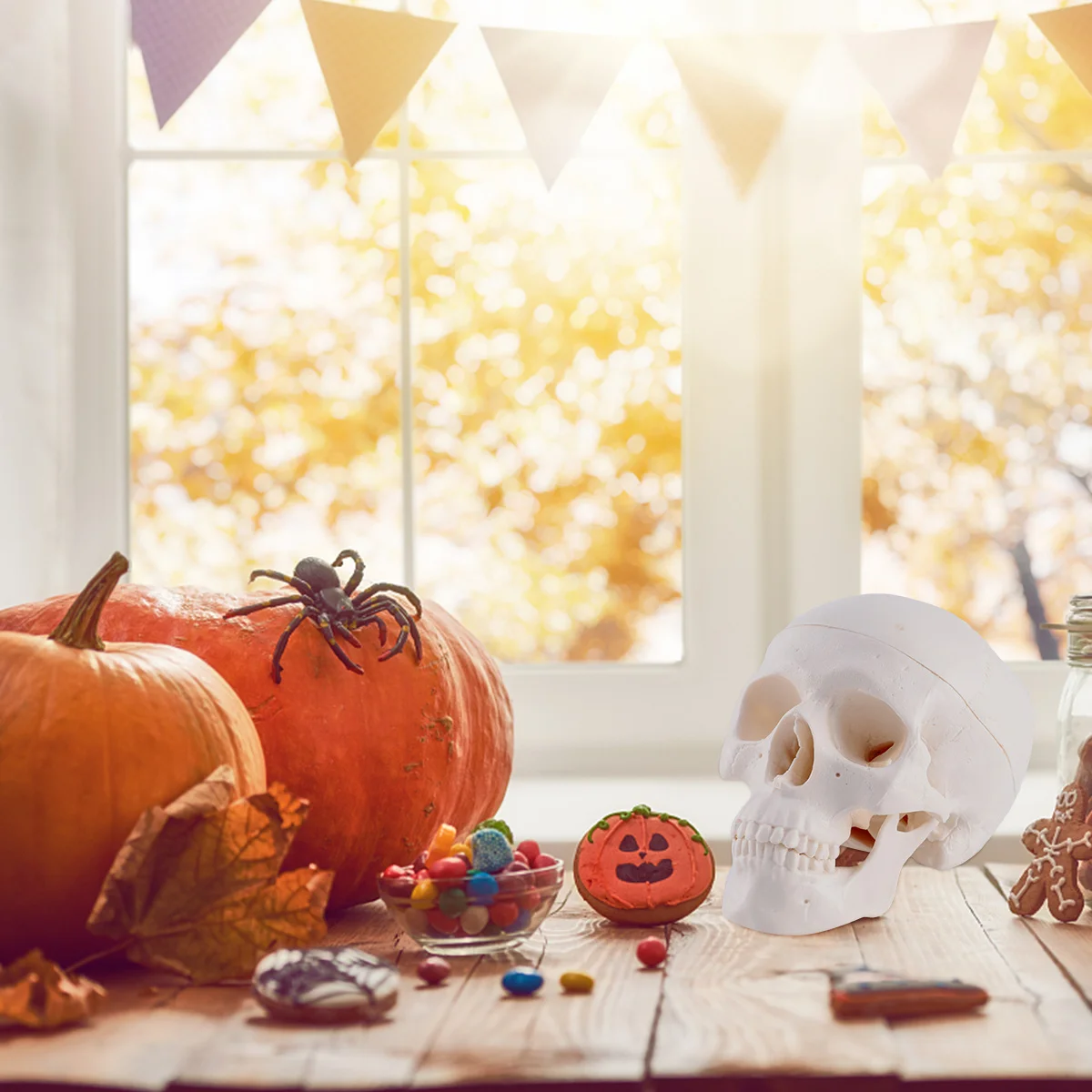 

Creative Halloween Skull Head Ornament Horror Decoration PVC Gothic Style Party Props Skull Toy Halloween Props