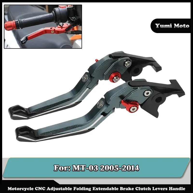 

NEW Motorcycle Folding Adjustable Brake Clutch Levers Handlebar Grips Motorcycle Parts For YAMAHA MT03 MT-03 2005-2014