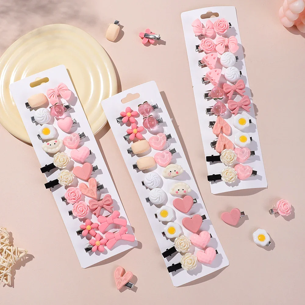 20Pcs/set Pink Hair Bangs Hairclip for Children Hair Accessories Cartoon Sweet Candy Hairpins Girl Hairgripes Kids Headwear Gift